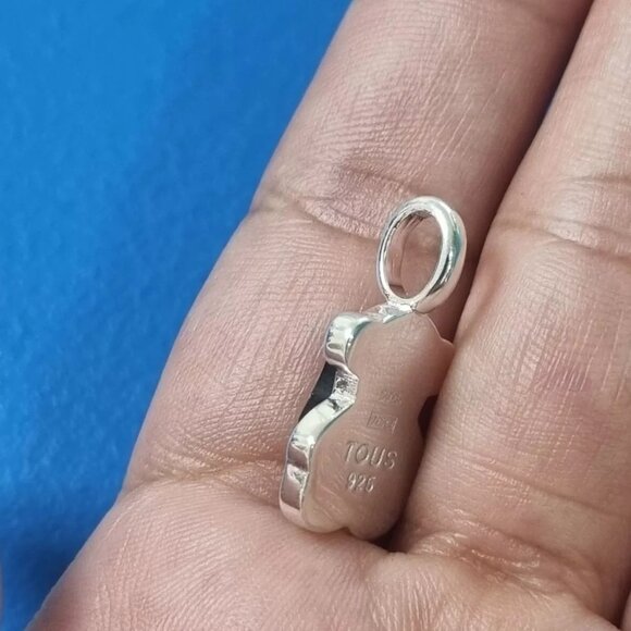 Tous Sterling Silver Medium Onyx Bear Pendant 15mm - Picture 3 of 7